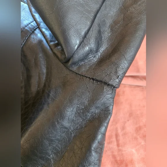 Candy Couture | Black Faux Leather Women's Jacket, Ptp 21" - Picture 8 of 10